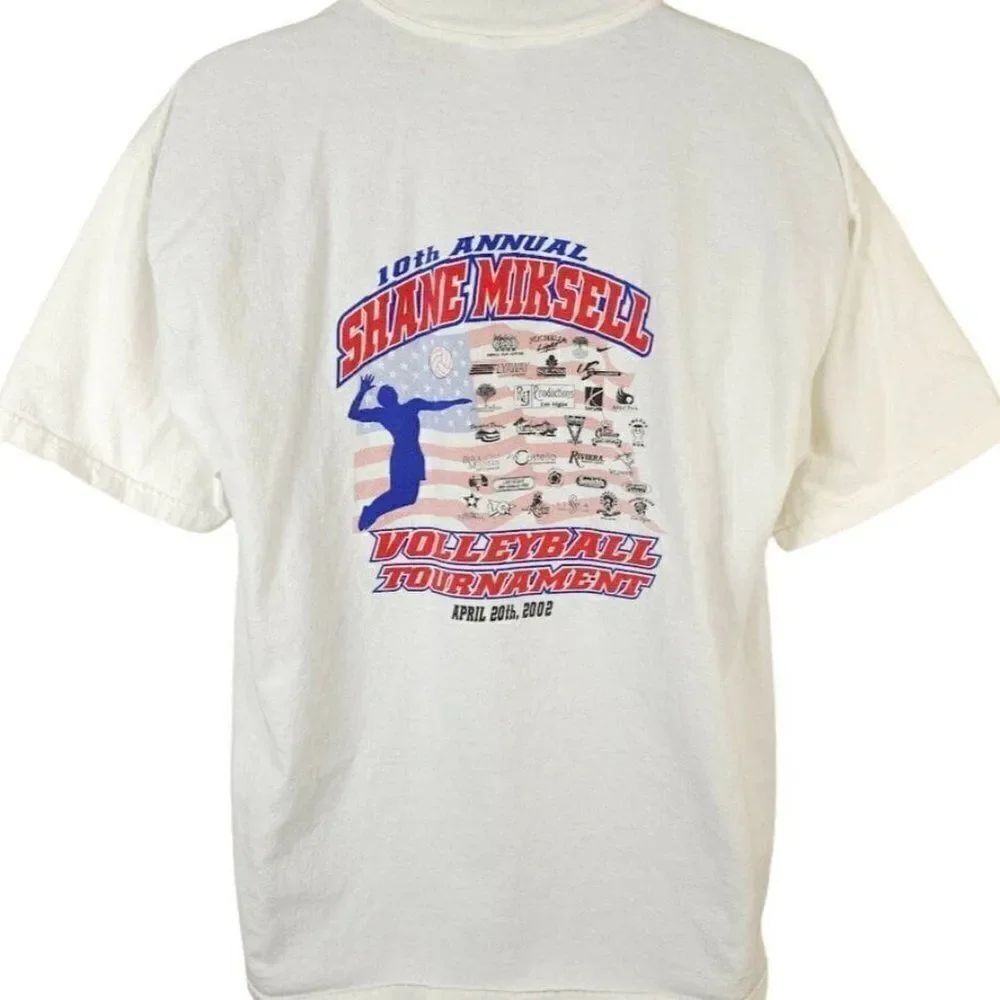 Vintage Beach Volleyball Tournament T Shirt Mens Size XL Y2K 2002 Shane Miksell